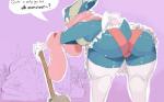 amphibian big_butt butt english_text female frog gloves greninja long_tongue looking_at_viewer looking_back maid maid_uniform nintendo pokémon shamelesss stockings text thigh_highs tongue upskirt video_games
Rating: Questionable
Score: 6
User: Juni221
Date: December 26, 2013