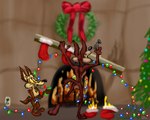 3_toes 4_fingers abstract_background anthro arm_tuft athletic athletic_anthro athletic_male back_tuft belly biped black_eyes black_nose brown_body brown_fur butt_tuft calf_tuft casual_nudity chest_tuft christmas_decorations christmas_lights christmas_stocking christmas_tree christmas_wreath countershade_torso countershading curled_tail duo elbow_tuft eyebrows featureless_butt feet fingers fireplace fur hammer hip_tuft holding_hammer holding_object holding_tool holidays humanoid_heel knee_tuft leg_tuft male nude paws pecs plant plantigrade pose raised_heel raised_tail rear_view ribbons shoulder_tuft sketchy skinny slim_anthro slim_male soles spine standing_on_toes tail tan_belly tan_body tan_eyebrows tan_fur tiptoes toes tools tree tuft wreath yellow_sclera stevethedragon christmas looney_tunes warner_brothers fan_character wile_e._coyote canid canine canis coyote mammal 2010 5:4 colored dated detailed digital_drawing_(artwork) digital_media_(artwork) pinup shaded signature sketch