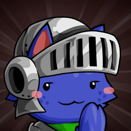 anthro armor blue_body blue_fur blush blush_stickers dot_eyes eyelashes freckled_face freckles fur headgear helmet looking_at_viewer male male_anthro simple_eyes smile smug_face solo sticker sticker_pack tail tuft matt_roszak epic_battle_fantasy nolegs_(ebf) domestic_cat felid feline felis limbless_cat mammal 1:1 colored digital_drawing_(artwork) digital_media_(artwork) reaction_image