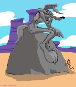 3_toes 4_fingers abstract_background anthro athletic belly bent_legs biped black_nose blue_sky boulder brown_body brown_fur butt canyon chest_tuft claws cloud cloudy_sky curled_tail desert eyebrows feet fingers fur hammer hand_on_knee hand_on_leg holding_mallet humanoid_hands humanoid_heel knee_tuft leg_tuft legs_together lost_in_thought male multicolored_body multicolored_fur nail nude on_rock outside paws pecs plantigrade pose raised_heel raised_tail ribs rock sand sculpting sculpture shadow sitting sitting_on_rock skinny sky skyscape solo standing_on_toes statue tail tan_belly tan_body tan_eyebrows tan_fur text thinker_pose thinking thinking_pose tiptoes toe_claws toe_tuft toes tools tuft two_tone_body two_tone_fur vein wide_hips stevethedragon looney_tunes the_thinker warner_brothers wile_e._coyote canid canine canis coyote mammal 2010 artist_name colored dated detailed digital_drawing_(artwork) digital_media_(artwork) inspired_by_formal_art pinup shaded signature