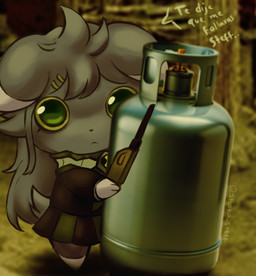anthro bottomwear clothing explosives female green_eyes hair holding_object long_hair looking_at_viewer omnitrix skirt solo text shoko_steff ben_10 cartoon_network nintendo pokemon den10 fan_character espurr generation_6_pokemon pokemon_(species) meme spanish_description spanish_text