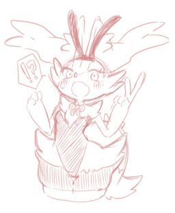 3_fingers anthro arm_tuft blush blush_lines bodily_fluids bow_ribbon breasts bunny_costume cheek_tuft chest_tuft clothed clothed_anthro clothed_female clothing costume dipstick_tail exclamation_point eyelashes facial_tuft fake_ears fake_rabbit_ears female female_anthro fingers flat_chested flesh_fang fluffy front_view fully_clothed fully_clothed_anthro fully_clothed_female hip_tuft inner_ear_fluff interrobang legwear leotard markings neck_tuft object_in_tail open_mouth question_mark shoulder_tuft simple_background solo stick stick_in_tail stockings sweat sweatdrop tail tail_markings tuft white_background yakiniku628 nintendo pokemon braixen canid generation_6_pokemon mammal pokemon_(species) 2026 digital_drawing_(artwork) digital_media_(artwork) hi_res monochrome portrait sketch three-quarter_portrait
