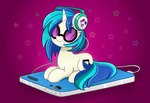 blue_hair cellphone cutie_mark electronics eyewear female feral glasses hair headphones hooves horn phone quadruped smartphone smile solo teeth white_body white_horn kittyrosie friendship_is_magic hasbro my_little_pony mythology vinyl_scratch_(mlp) equid equine horse mammal mythological_creature mythological_equine pony unicorn absurd_res hi_res