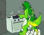 ambiguous_gender anthro cooking egg egg_from_cloaca fried_egg horn oviposition oviposition_cooking pregnant solo unicorn_horn using_your_eggs anonymous_artist ddsn xanthias_akrid gecko lizard reptile scalie hi_res nonbinary_(lore)