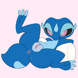 anus bedroom_eyes blue_body blue_scales feet female female_feral feral genitals lounging lying narrowed_eyes non-mammal_vulva on_back pink_eyes plump_labia presenting presenting_vulva scales seductive solo spread_legs spreading tail toes vulva sunshineflareon nintendo pokemon pokemon_winds_and_waves gecqua generation_10_pokemon pokemon_(species) 1:1 2026 hi_res