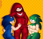 anthro balls bodily_fluids butt circumcised clothed clothing dripping erection foreskin genital_fluids genitals group male nipples nude penis precum precum_drip simple_background smile tail tongue tongue_out trio azusagp archie_comics sega sonic_the_hedgehog_(archie) sonic_the_hedgehog_(comics) sonic_the_hedgehog_(series) knuckles_the_echidna scourge_the_hedgehog sonic_the_hedgehog eulipotyphlan hedgehog mammal 2024 digital_media_(artwork) hi_res