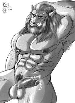 abs armpit_hair athletic balls barazoku beard biceps bodily_fluids body_hair ear_piercing ear_ring erection facial_hair genital_fluids genitals hair humanoid_genitalia humanoid_penis humanoid_pointy_ears male muscular muscular_male nipples not_furry nude open_mouth pecs penis piercing pointy_ears precum pubes ring_piercing simple_background solo teeth tusks grungotharts humanoid mammal orc 2019 absurd_res digital_drawing_(artwork) digital_media_(artwork) greyscale hi_res monochrome
