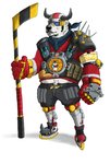 anthro armor belly black_nose clothed clothing fur headgear helmet kemono male simple_background slightly_chubby solo visor white_background white_body white_fur kounfuyu bear mammal polar_bear ursine 2020 hi_res