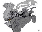 age_difference anal anthro biker cross duo handkerchief kerchief leather male male/male motorcycle older_male oral rimming sex vehicle yagi_b._(artist) yagi_b. mammal mephitid skunk