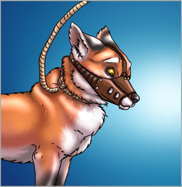 ambiguous_gender bdsm bondage border bound feral feral_bondage fur gag gagged grey_border lasso multicolored_body muzzle_(object) muzzled pivoted_ears red_body red_fur rope scared solo two_tone_body white_body white_fur yellow_sclera raptorroper russel_(raptorroper) canid canine fox mammal red_fox true_fox