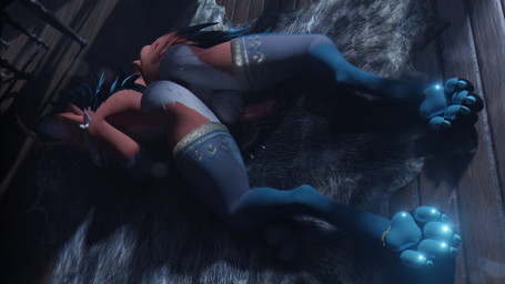 after_sex anthro anus bodily_fluids clothing cum cum_in_ass cum_inside genital_fluids horn legwear male presenting presenting_anus rug solo thigh_highs wings sanythefox sany_van_fox lagomorph mammal wolpertinger 16:9 3d_(artwork) 4k absurd_res digital_media_(artwork) hi_res widescreen