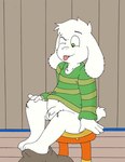 anthro bottomless clothed clothing foreskin genitals male penis solo tongue tongue_out young young_anthro nelson88 undertale undertale_(series) asriel_dreemurr bovid caprine mammal