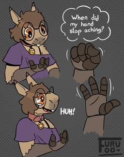 anthro brown_hair buckteeth coin coin_slot collar cybernetics eyewear glasses hair machine prosthetic prosthetic_arm prosthetic_limb slightly_chubby slow_transformation slowburn teeth text transformation furufoo lizard_(furufoo) capybara caviid cyborg mammal rodent english_text hi_res sequence trans_(lore) trans_woman_(lore)
