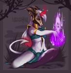 antlers clothed clothing female glowing horn jewelry magic_user mythical solo witch mamaowl ghost hybrid spirit