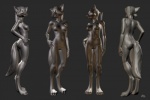 4_toes anthro barefoot biped breasts butt claws clothing digitigrade feet female front_view glistening grey_background grey_body hand_on_hip model navel nipple_outline one-piece_swimsuit paws pose side_boob side_view simple_background smile solo standing swimwear tail toes turnaround charon2 canid canine fox mammal tanya_(disambiguation) 3d_(artwork) autodesk_maya_(artwork) digital_media_(artwork) model_sheet zbrush_(artwork)