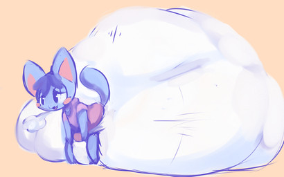 anthro blue_body blue_fur blue_hair blush clothing diaper excessive_feces feces female fur hair hyper hyper_feces hyper_soiling open_mouth scatplay sigh soiled_diaper soiling solo unclean_diaper used_diaper callthepolice animal_crossing nintendo rosie_(animal_crossing) domestic_cat felid feline felis mammal