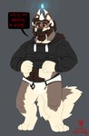 anthro black_clothing black_hoodie black_topwear briefs bulge clothing dialogue drawyourfursona hoodie hoodie/briefs_meme horn male overweight overweight_anthro overweight_male solo standing text topwear underwear white_clothing white_underwear onionwolf meme_clothing canid canine canis demon mammal wolf absurd_res baybayin_text hi_res meme translation_request