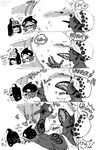 anthro blush clothing eyes_closed group hat headgear headwear human_on_anthro humanoid_hands interspecies kissing male tattoo nekokat42 one_piece bepo_(one_piece) trafalgar_law bear human mammal minkmen_(one_piece) polar_bear ursine 2023 hi_res monochrome