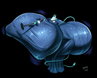 big_breasts big_butt blue_clothing blue_dress breasts butt clothing dress erect_nipples female huge_breasts huge_butt huge_thighs hyper hyper_breasts hyper_butt hyper_thighs nipple_outline nipples thick_thighs wide_hips df43_(artist) rompinpomps deltarune undertale_(series) tasque_manager 5:4 hi_res
