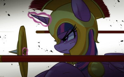 armor blood bodily_fluids female feral hair headgear helmet horn magic purple_body purple_hair shield simple_background solo white_background wings wounded marenlicious friendship_is_magic hasbro my_little_pony mythology twilight_sparkle_(mlp) equid equine mammal mythological_creature mythological_equine winged_unicorn hi_res