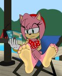 4_toes anthro barefoot breasts clothing feet female foot_focus gloves handwear menu pink_body polka_dot_bikini soles swimwear toes white_clothing white_gloves white_handwear xcosmicfetishx sega sonic_the_hedgehog_(series) amy_rose eulipotyphlan hedgehog mammal