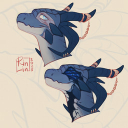4_horns ambiguous_form ambiguous_gender horn multi_horn scales side_view solo weapon koda-jd rinlinart dungeons_and_dragons hasbro mythology wizards_of_the_coast dragon dragonborn_(dnd) kobold mythological_creature mythological_scalie scalie 1:1 headshot_portrait hi_res portrait sketch