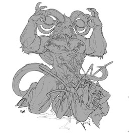 abdominal_bulge anthro balls big_balls big_penis bodily_fluids cum cum_inflation cum_inside duo excessive_cum excessive_genital_fluids femboy fucked_silly genital_fluids genitals hair horn huge_penis hyper hyper_genitalia hyper_penis inflation male male/male multi_eye muscular muscular_male penis piercing size_difference tail ridiy elden_ring elden_ring_nightreign fromsoftware libra_creature_of_night xetrio bovid caprine caprine_demon demon goat mammal mustelid musteline stoat true_musteline weasel absurd_res hi_res monochrome sketch