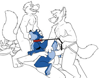 anal anal_penetration anthro anthro_on_anthro anthro_penetrated anthro_penetrating anthro_penetrating_anthro antlers arched_back arm_markings arm_tuft balls black_markings black_nose blue_body blue_countershading blue_fur blue_tail butt butt_grab cheek_tuft chest_tuft clothed clothing collar countershade_face countershade_tail countershade_torso countershading dominant dominant_male double_anal double_penetration ear_piercing ears_back elbow_tuft erection eyebrows eyes_closed facial_tuft foursome fur genitals grin group group_sex half-closed_eyes hand_on_butt head_grab head_tuft holding_leash holding_object holding_penis horn interspecies jockstrap knee_tuft knot larger_dom larger_male leash leash_pull leg_tuft looking_at_another looking_at_partner looking_down looking_pleasured lying male male/male male_penetrated male_penetrating male_penetrating_male markings multicolored_body multicolored_fur narrowed_eyes nude on_back partially_clothed penetration penile penile_penetration penis penis_in_ass piercing pivoted_ears raised_tail sex shoulder_tuft side_view simple_background size_difference smaller_male smaller_penetrated smile standing straddling submissive submissive_male tail topless tuft two_tone_body two_tone_fur two_tone_tail underwear white_background rotten_robbie harrison_(deluxeraccoon) joe_muck_(comjuke) lucid_(kankidasai) robbie_(rotten_robbie) canid canine canis deer hyena mammal striped_hyena wolf absurd_res flat_colors hi_res line_art unfinished