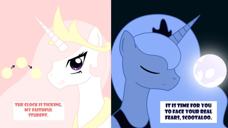 blue_hair crown duo female feral hair headgear horn long_hair moon pink_hair princess purple_eyes royalty sun text 2kaze friendship_is_magic hasbro my_little_pony princess_celestia_(mlp) princess_luna_(mlp) equid equine horse mammal pony 16:9 2012 english_text hi_res unavailable_at_source widescreen sibling_(lore) sister_(lore) sisters_(lore)