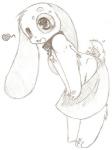 accessory bow_(feature) bow_accessory bow_ribbon collar furgonomics heart_symbol looking_at_viewer open_mouth ribbons solo tail tail_accessory tail_bow tail_ribbon inkcookie canid canine mammal 2008 monochrome