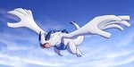 ambiguous_gender blue_body cloud countershading day detailed_background feral flying hand_wings open_mouth outside reverse_countershading sharp_teeth sky skyscape solo spiked_tail spikes spikes_(anatomy) spread_wings tail teeth tongue tongue_out white_body wings akins nintendo pokemon generation_2_pokemon legendary_pokemon lugia pokemon_(species) scalie 2:1 absurd_res cel_shading digital_drawing_(artwork) digital_media_(artwork) hi_res shaded signature smaller_version_at_source