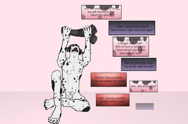 animal_genitalia animal_penis anthro biped black_spots blind canine_genitalia claws dialogue disability disembodied_penis duo equine_genitalia equine_penis erection eyewear finger_claws fingers fist fur genitals glasses handjob handpaw male male/male male_anthro markings medial_ring nude nude_anthro open_mouth pawpads paws penile penis sex sheath solo_focus spots spotted_body text wearing_glasses white_body white_fur familiar_nobody canid canine canis dalmatian domestic_dog mammal english_text hi_res