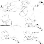 1:1 badger badgerclops cartoon_network comic dialogue domestic_cat english_text felid feline felis gaybadgerncat mammal mao_mao:_heroes_of_pure_heart monochrome mustelid musteline sheriff_mao_mao_mao sketch sleeping text