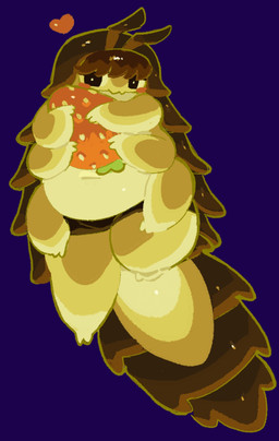 2_fingers 6_arms :3 ambiguous_anthro ambiguous_gender antennae_(anatomy) anthro bangs belly big_eyes big_tail black_bottomwear black_clothing black_shorts blush bottomwear brown_antennae brown_hair carapace clothing countershade_arms countershade_face countershade_legs countershade_tail countershade_torso countershading fingers floating food fruit glistening glistening_hair hair hand_on_leg hand_on_thigh heart_symbol hotpants hug hugging_object micro multi_arm multi_limb navel non-mammal_hair non-mammal_navel noseless overweight overweight_ambiguous overweight_anthro plant short_hair shorts solo strawberry tail thick_arms thick_tail thick_thighs wide_hips yellow_body yellow_skin serafphim charlie_(serafphim) arthropod crustacean isopod malacostracan pill_bug woodlouse 2025 full-length_portrait hi_res portrait shaded