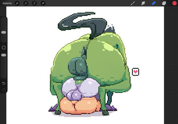 anus art_program_in_frame balls bestiality black_clothing black_shirt black_topwear butt clothed clothing darkened_anus darkened_balls darkened_genitalia deep_penetration erection female feral genitals glistening glistening_butt green_anus green_body green_hair green_hooves green_skin green_tail grey_body grey_skin group gynomorph gynomorph/female gynomorph/male hair heart_reaction hooves humanoid_on_feral intersex intersex/female intersex/male legwear male nude partially_clothed penetrating_while_penetrated penetration purple_balls purple_clothing purple_legwear purple_stockings rear_view shadow shaved_balls shaved_vulva shirt simple_background size_difference stockings tail tan_body tan_skin topwear trio vaginal vaginal_penetration white_background pixzapix dc_comics teen_titans beast_boy raven_(dc) starfire_(teen_titans) alien alien_humanoid equid equine half_demon humanoid mammal 2026 digital_media_(artwork) hi_res pixel_(artwork)