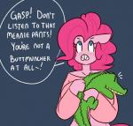 anthro big_breasts breasts duo female male text somescrub friendship_is_magic hasbro my_little_pony gummy_(mlp) hugtastic_pinkie_pie pinkie_pie_(mlp) alligator alligatorid crocodilian earth_pony equid equine horse mammal pony reptile scalie digital_media_(artwork) english_text hi_res