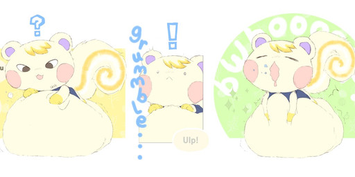 anthro bloated bottomless bottomless_anthro bottomless_male burping clothed clothing dialogue exclamation_point fur inflated_belly inside_stomach male male/male male_pred male_prey oral_vore overweight overweight_anthro overweight_male pattern_background question_mark rumbling_stomach safe_vore shirt simple_background soft_vore speech_bubble text topwear unbuttoned_shirt vore yellow_body yellow_fur conduitcore animal_crossing nintendo marshal_(animal_crossing) raymond_(animal_crossing) domestic_cat felid feline felis mammal rodent sciurid tree_squirrel 2023 english_text pastel_theme sequence