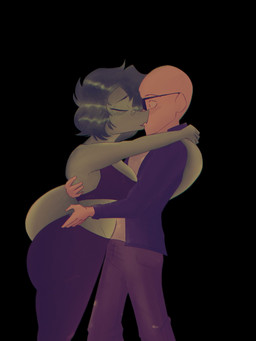 5_fingers anthro bald big_butt big_tail black_background black_clothing black_crop_top black_shirt black_topwear blue_clothing blue_jacket blue_topwear blush blush_lines breasts bubble_butt butt cleavage clothed clothing crop_top curvy_figure duo eyes_closed eyewear female female_on_human fingers freckled_face freckles green_body green_hair green_scales hair hourglass_figure hug huge_butt huge_thighs human_on_anthro interspecies jacket kissing light-skinned_male light_body light_skin long_tail making_out male male/female male_on_anthro medium_hair midriff scales shirt simple_background sunglasses tail thick_thighs topwear v-cut voluptuous voluptuous_anthro voluptuous_female autumnsnoise cavemanon_studios i_wani_hug_that_gator inco_(iwhtg) olivia_halford baryonyx dinosaur human mammal prehistoric_species reptile saurischian scalie spinosaurid theropod 2024 digital_drawing_(artwork) digital_media_(artwork) hi_res