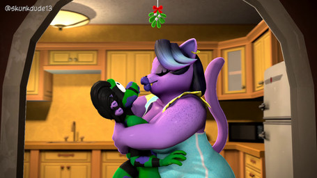 anthro big_breasts black_hair breasts butt dominant duo female fur hair kiss_mark kissing lipstick makeup male male/female overweight overweight_female piercing purple_body purple_fur size_difference sound_effects tail thick_thighs skunkdude13 twilightv0ids_(modeler) undertale undertale_(series) cameron_(skunkdude13) catty_(undertale) domestic_cat felid feline felis lizard mammal reptile scalie 16:9 3d_(artwork) animated digital_media_(artwork) hi_res high_framerate short_playtime sound source_filmmaker_(artwork) webm widescreen