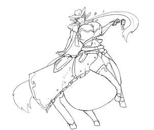 belly big_belly big_breasts breasts clothed clothed_female clothing female gun hat headgear headwear hooves huge_breasts obese on_hind_legs overweight pointy_ears quadruped ranged_weapon simple_background solo three-quarter_view unguligrade weapon white_background verdazin european_mythology greek_mythology mythology centaur equid equid_taur humanoid_taur mammal mammal_taur taur 2020 black_and_white digital_drawing_(artwork) digital_media_(artwork) hi_res line_art monochrome
