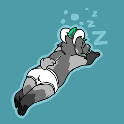 anthro barefoot briefs butt chibi clothed clothing feet horn male resting sleeping solo sound_effects tighty_whities topless underwear underwear_only vowelless vowelless_sound_effect white_briefs white_clothing white_underwear zzz capra_kid bovid caprine goat mammal 1:1