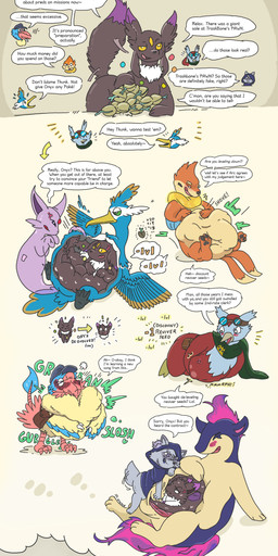 2_tails abdominal_bulge avian_feet beak black_nose blue_body blue_markings blush countershading facial_markings feathered_crest feathered_wings feathers feet feral fin fur green_eyes head_crest head_markings internal male markings mask_(marking) membrane_(anatomy) multi_tail oral_vore orange_body orange_fur organs reformation stomach tail tail_feathers toes vore webbed_feet white_markings wings yellow_markings conditional_dnp foxyoreos fakemon nintendo pokemon buice_(doesnotexist) fan_character loto_(virulence) miles_(nonine) onyx_(owenvii) owen_(owenvii) soggy_(soggybuizel) thunk_(gyro) wobbles_(vivace) archen avian buizel cramorant delibird eevee eeveelution espeon fossil_pokemon generation_1_pokemon generation_2_pokemon generation_4_pokemon generation_5_pokemon generation_8_pokemon generation_9_pokemon ghost hisuian_form pokemon_(species) quilava regional_form_(pokemon) spirit sprigatito absurd_res hi_res