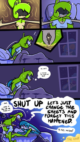 anthro areola bed bedding bedwetting big_ears blanket blue_body blue_eyes blue_fur blue_wool blush bodily_fluids bottomless clitoris clothed clothed_anthro clothed_female clothing dialogue dream ear_piercing embarrassed female floppy_ears fully_clothed fully_clothed_anthro fully_clothed_female fur furniture genital_fluids genitals green_body green_fur group hair horn long_hair male messy messy_hair night nipple_piercing nipples nocturnal_enuresis nude nude_anthro nude_female nude_male partially_clothed_anthro partially_clothed_female peeing piercing pillow ponytail purple_eyes sharp_teeth sleeping sleeping_together speech_bubble star steam sweat swimming_pool tan_arms tan_chest tan_hands tan_torso teeth text thought thought_bubble thoughts trio urine urine_pool urine_stream voyeur vulva waking_up watersports wetting window wool_(fur) yelling theenfman thepnfman idw_publishing sega sonic_the_hedgehog_(comics) sonic_the_hedgehog_(idw) sonic_the_hedgehog_(series) ariem_(sonic) kitsunami_the_fennec surge_the_tenrec afrosoricid bovid canid canine canis caprine domestic_dog domestic_sheep fennec_fox fox hybrid mammal sheep tenrec true_fox 2024 9:16 comic english_text hi_res