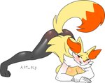 anthro ass_up big_breasts breasts female jack-o'_pose looking_at_viewer looking_pleasured pose solo thick_thighs artply nintendo pokemon braixen canid generation_6_pokemon mammal pokemon_(species) hi_res