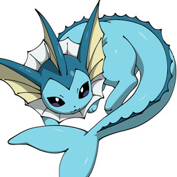 ambiguous_gender blue_body blue_eyes curled_up feral fin glistening simple_background solo spikes tail tail_fin white_background yellow_body noye nintendo pokemon eeveelution generation_1_pokemon pokemon_(species) vaporeon 1:1 2025 digital_drawing_(artwork) digital_media_(artwork) hi_res