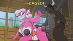 anthro areola balls barn big_areola big_breasts big_penis black_areola black_nipples bodily_fluids breasts chastity_cage chastity_cage_only chastity_device chastity_device_only cum cum_drip cum_dripping_from_penis dominant dominant_male dripping drooling duo emanata foreskin genital_fluids genitals gynomorph huge_breasts humanoid_genitalia humanoid_penis intersex intersex/male male male_dominating_gynomorph nipples nude penis saliva submissive submissive_gynomorph submissive_intersex text tongue tongue_out wearing_chastity_cage wearing_chastity_device wince furfragged yuni_hermit bovid bovine canid canine canis cattle mammal wolf 16:9 4k absurd_res hi_res widescreen
