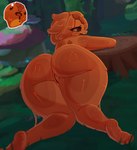 anthro big_butt butt detailed_background embarrassed female food genitals goo_hair honey_(food) looking_at_viewer open_mouth presenting presenting_hindquarters pseudo_hair pussy rear_view slime solo wide_hips aitherheart slime_rancher goo_creature honey_slime slime_(slime_rancher) hi_res