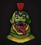 anthro bodily_fluids detailed_mouth hair looking_at_viewer machine male mohawk mouth_shot open_mouth saliva saliva_on_tongue saliva_string solo teeth tongue tongue_out chyoden five_nights_at_freddy's five_nights_at_freddy's:_security_breach scottgames steel_wool_studios montgomery_gator alligator alligatorid animatronic crocodilian reptile robot scalie