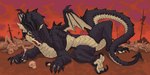 5_toes bone claws feet feral horn male melee_weapon membrane_(anatomy) membranous_wings scar skeleton solo spade_tail sword tail toes weapon wings pelzibat european_mythology mythology dragon mythological_creature mythological_scalie scalie western_dragon absurd_res hi_res
