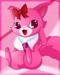 accessory anthro biped bow_(feature) bow_accessory bow_ribbon female fluffy fluffy_tail fur hair_accessory hair_bow hair_ribbon looking_away nude open_mouth pink_body pink_eyes pink_fur pose ribbons semi-anthro sitting solo tail mrsorange jewelpet sanrio sega sega_fave garnet_(jewelpet) domestic_cat felid feline felis mammal persian_cat